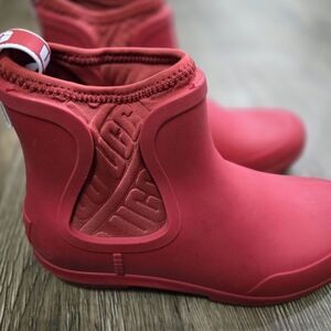 Red Ankle Rain Boots
